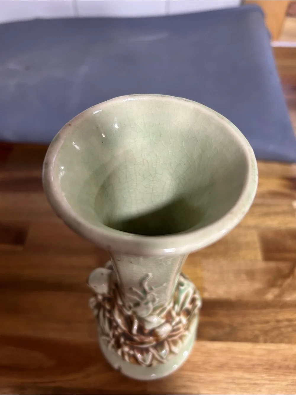 1950’s Mc Coy Ceramic Green Bird nesting Bud Vase - vintage